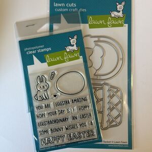 Lawn Fawn Eggstraordinary Easter Add-on Stamps & dies eggcellent Basket Lawn cut